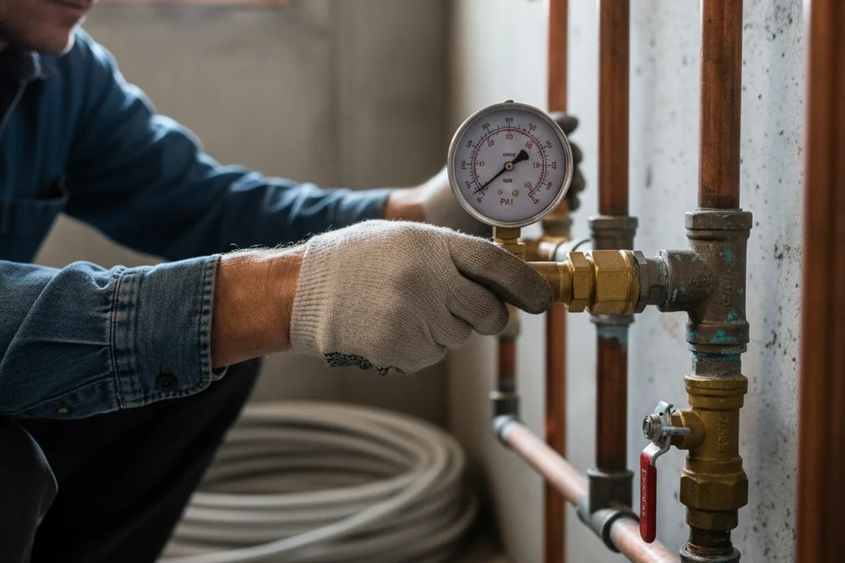 Pressure testing a repaired line during Water Line Repair in Cotuit